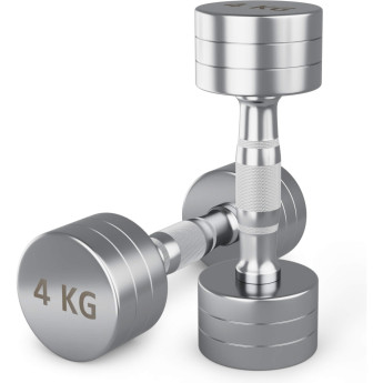 Гантель UNIX FIT PRO круглая хромированная 4 кг, 2 шт.